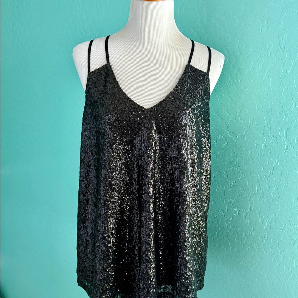 Elegant Black Sequin Women's Top
